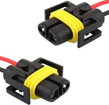 Pack-2 H11 Socket Wire Harness Connectors, Waterproof Fog Light Harness Plug, Mu