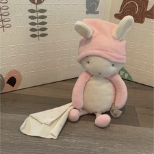 Bunnies by the Bay Pink Bunny Plush Lovey Blanket Unisex Baby Toy 3171