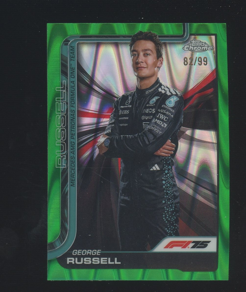2025 Topps Chrome F1 Formula Green Raywave #7 George Russell 82/99