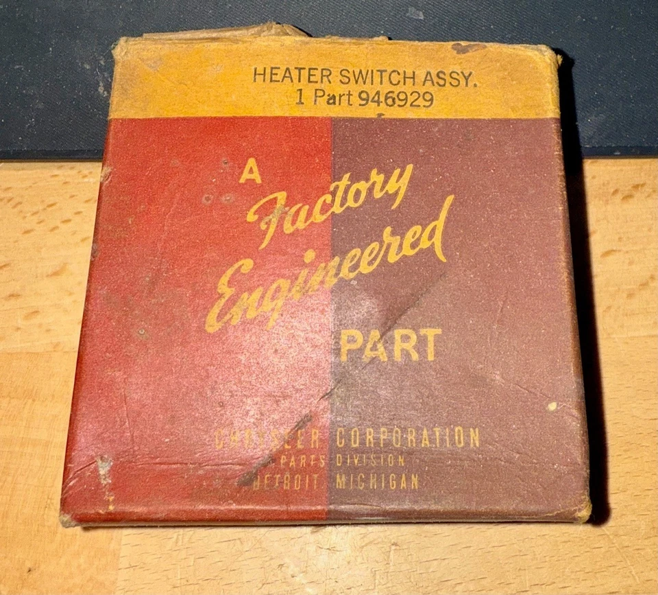 INTERRUPTOR SOPLADOR CALENTADOR MOPAR FABRICANTE DE EQUIPOS ORIGINALES "NOS" AÑOS 40 # 946929 TABLERO CHRYSLER DODGE DESOTO Foto 2 de 4