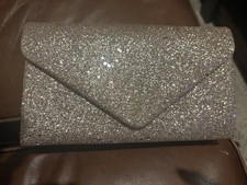 Rose Gold glitter Evening Bag With Chain
