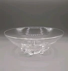 Steuben Crystal Floret Tripod Footed Bowl Signed 'Steuben' Donald Pollard Design