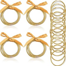 20 Pcs Glitter Jelly Bangles Bracelets Set for Buddha, Glitter Filled Jelly Gold