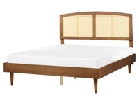Doppelbett Massivholz Hellbraun Mit Lattenrost 160X200 Cm Hohes Kopfteil Varzy