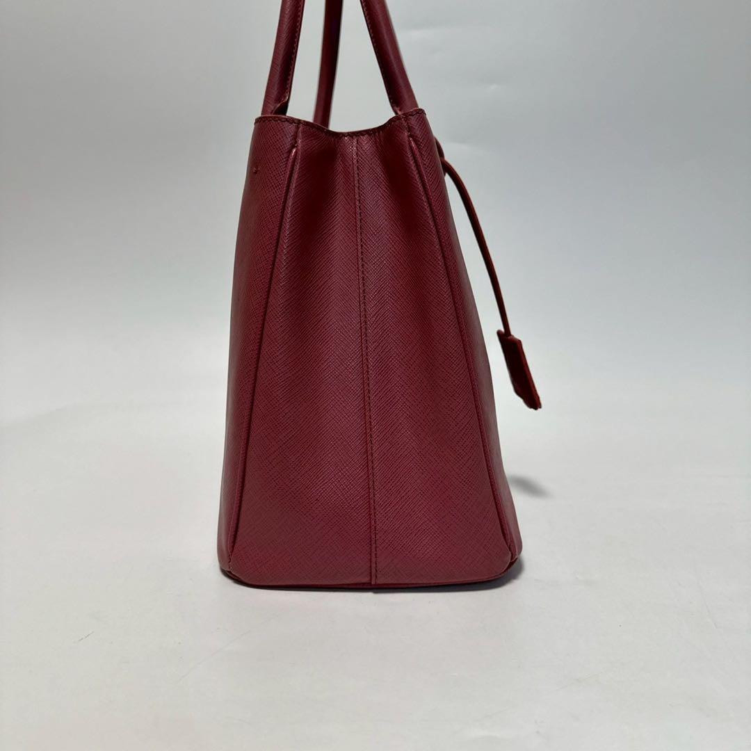 PRADA Galleria Saffiano Leather Handbag Pink Vintage Used Japan thumbnail 5