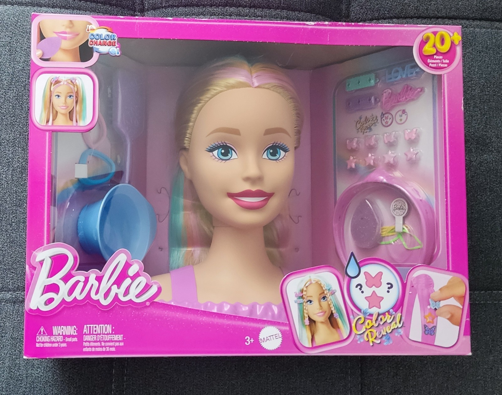 Barbie Tête à Coiffer Color Reveal Mattel avec 20 Accessoires