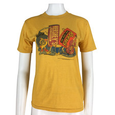 Vintage Hersey's T Shirt Musical Kisses Reeces USA Made Single Stitch Yellow S