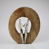 Dekofigur 'Menschen Im Holzring', HöHe Ca. 30 Cm