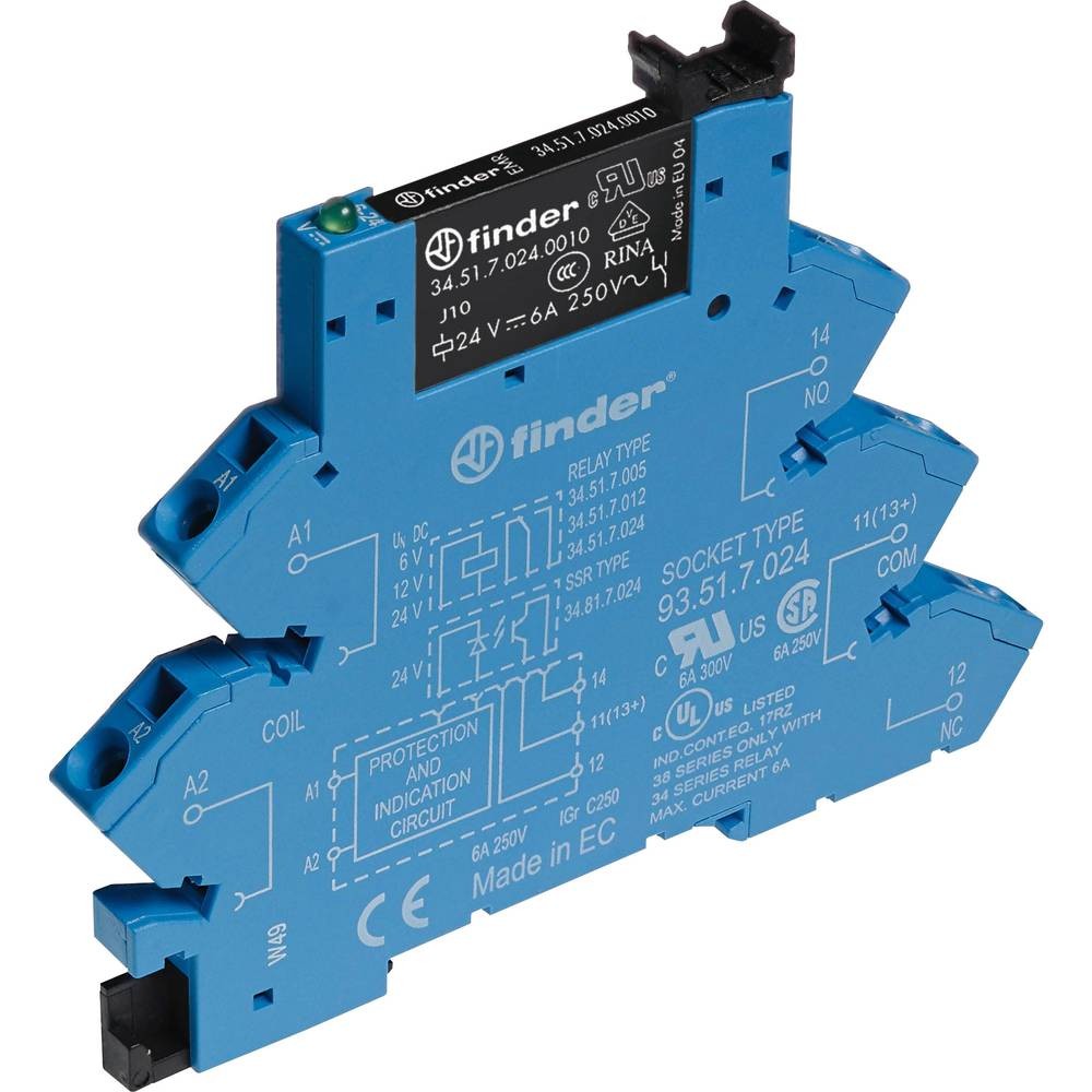 Finder 38.61.8.240.0060 relais interface 1 inverseur RT rail DIN 240V