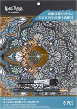 Scratch Art Paper Pad - Moon Sun - 6 Designs, Metallic Guided Art,...