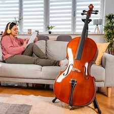 4/4 Cello Set Garnitur Violoncello f&uuml;r den Anfang mit Tasche/Bogen/Kolophonium