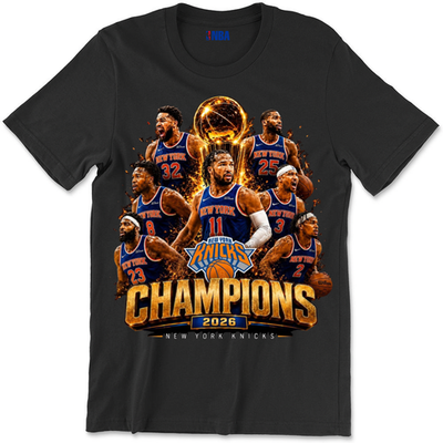 #ad Knicks Champions 2026 Basketball Victory Blue Orange Shirt $8.00