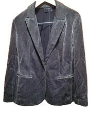 Ladies Tahari Silver Shimmering Chrome Lurex Elegant Jacket 8 NWT