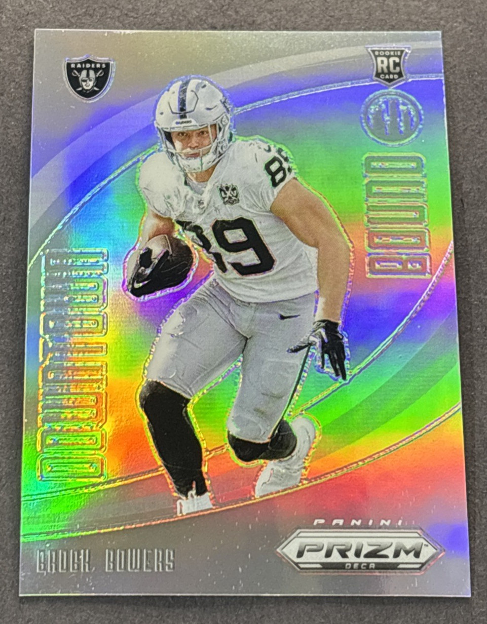 2024 Prizm Deca Football Brock Bowers Downtown Bound Silver Prizm RC #8