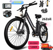 Elektrofahrrad 120KM Faltrad‌ E-Bike 36V20AH Shimano Pedelec Citybike 26'' Damen
