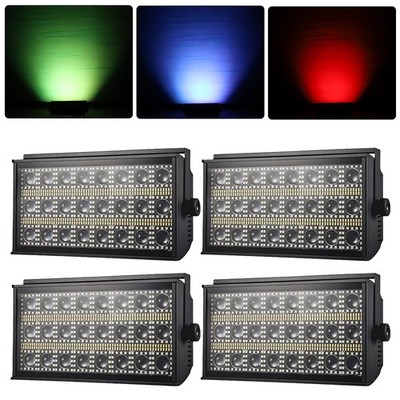 4pcs LED RGBW 24 Thunder Curtain Lamp Strobe Beam Wash Light DMX512 for Dj Show