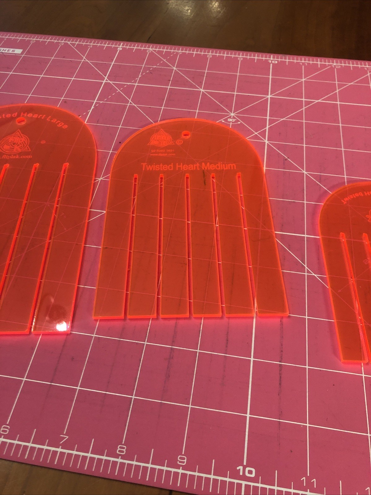 Twisted Hearts Quilting Templates Set Of 4 Sizes By Flip La K