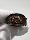 Vintage Unger Brothers Style Sterling Silver and Copper Pisces Zodiac Ring Size
