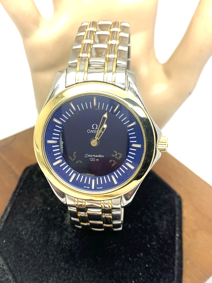 Omega Seamaster Men's Watch 2321.80 Swiss Quartz Blue Dial 18k