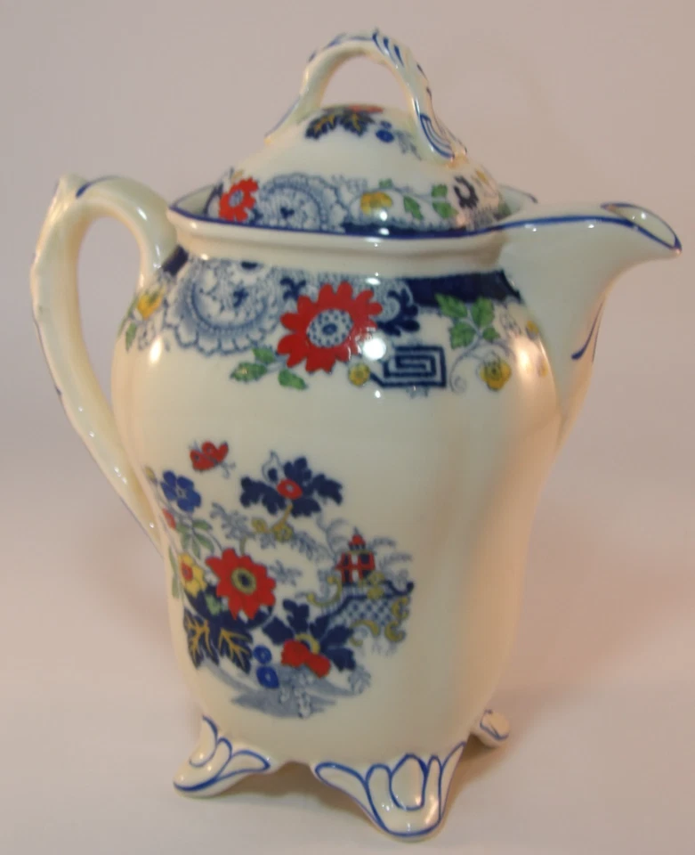 Coalport Kings Ware Canton Blue Edge 1 1/4 Pint Coffee Pot c1920s VGAC - Image 4 of 4