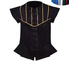 Medieval Mens Sm Vest Renaissance Doublet Tudor Waistcoat Brown Waistcoat