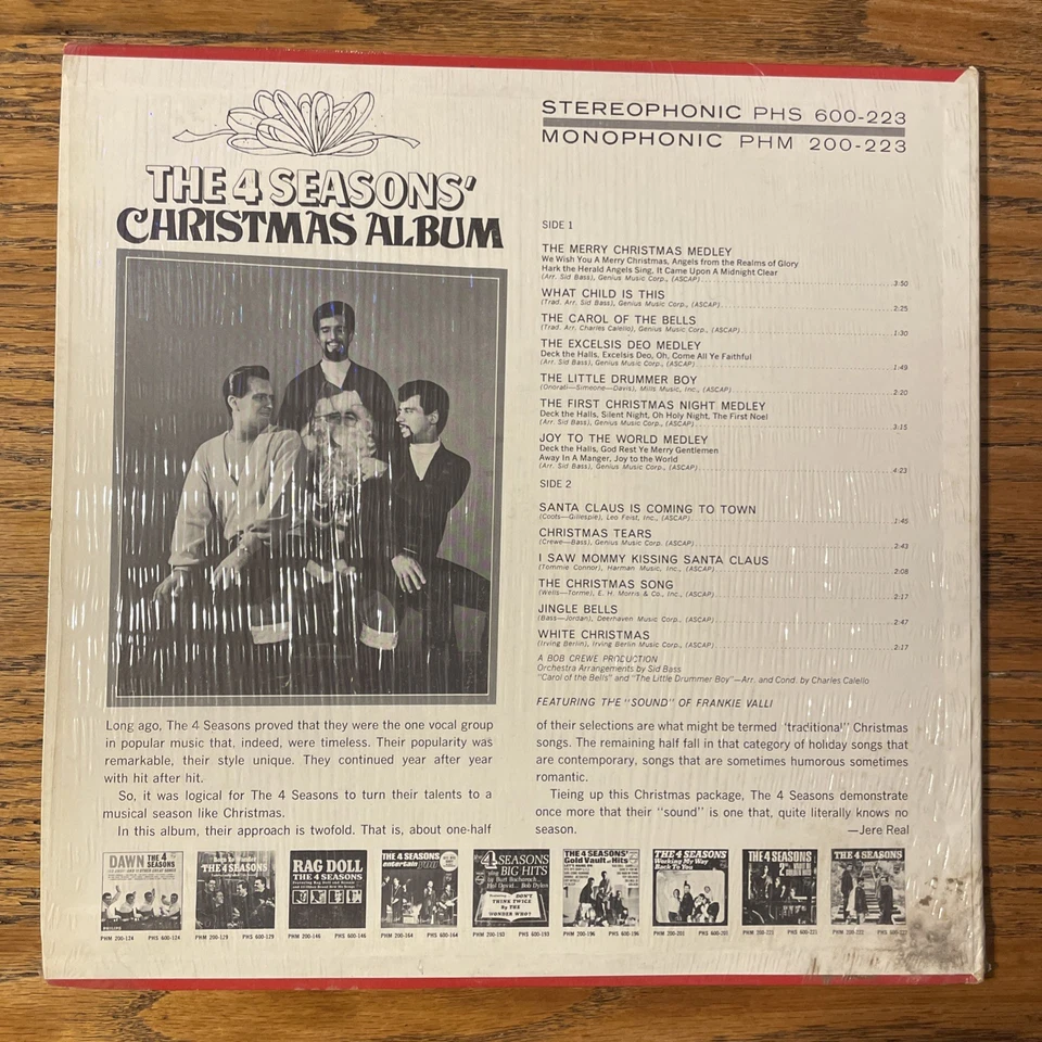 The 4 Seasons Christmas Album LP Philips Mono Holiday 1st Press + Shrink VG- - Image 4 of 4