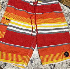 O'Neill Board Shorts Swimtrunks Men's Size 34 Red Orange Yellow 85773 Sun