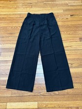 Cider Womens Wide Leg Pants Size XL Black Lightweight Pleated Trousers NWT