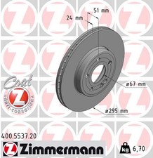 2x Bremsscheibe COAT Z ZIMMERMANN 400.5537.20 für MERCEDES CLA C118 KLASSE W177