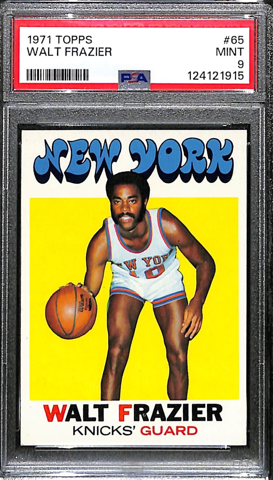 1971 Topps Basketball Card NBA #65 Walt Frazier HOF New York Knicks PSA 9 13302
