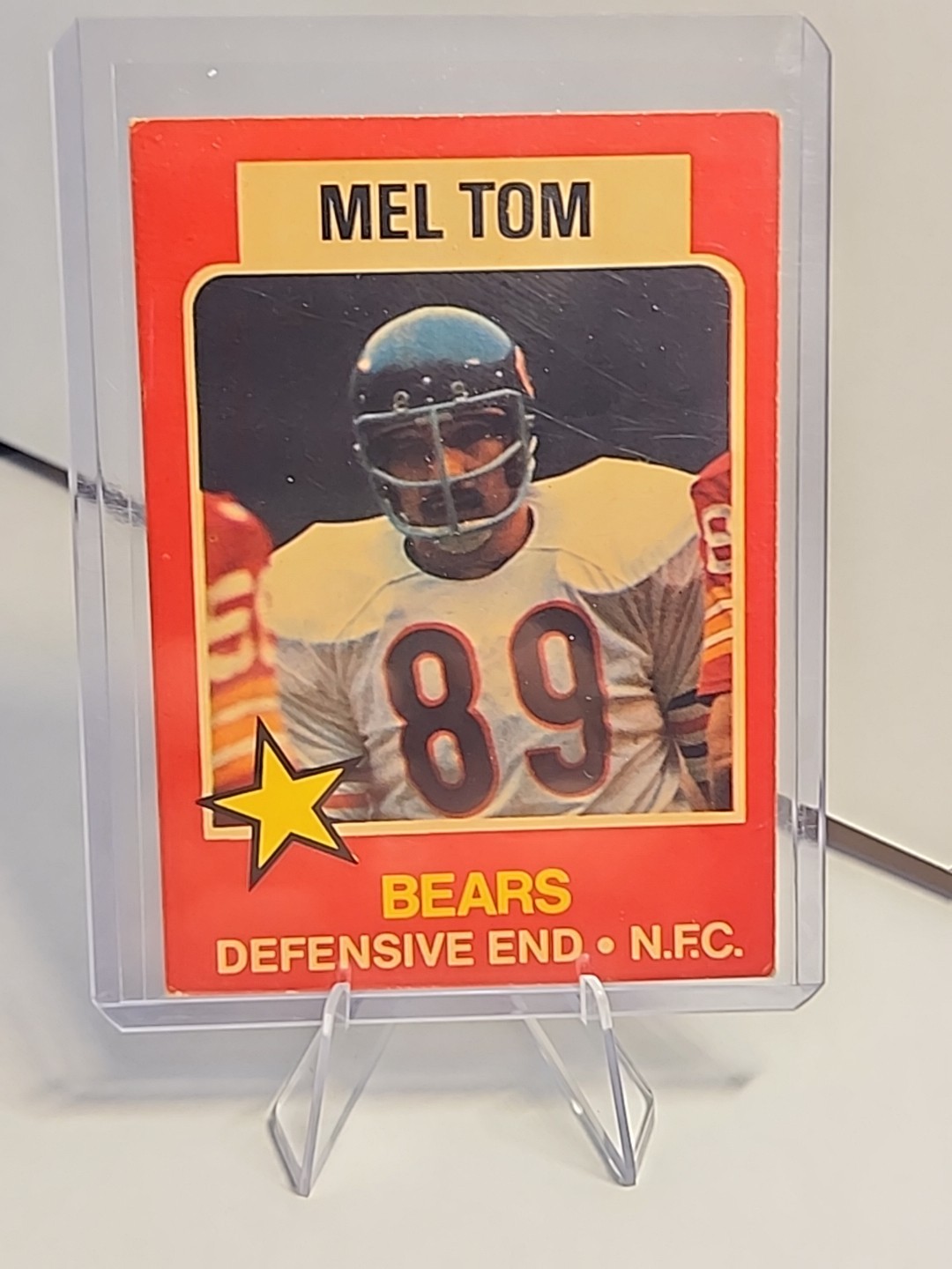 1975 Wonder Bread #24 Mel Tom Chicago Bears Vintage Football Card