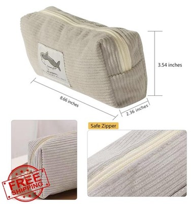 ANJOBIBI Small Pencil Case Brown Shark Zipper