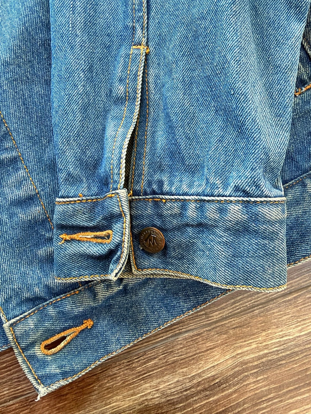 Vintage Marlboro Country Store Denim Jacket Mens XL Leather Collar Western - product detail image 5
