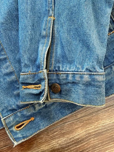 Vintage Marlboro Country Store Denim Jacket Mens XL Leather Collar Western image 5