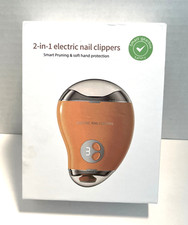 2-1 Electric Polishing Automatic Nail Clippers Silver  White Senior Caregivers