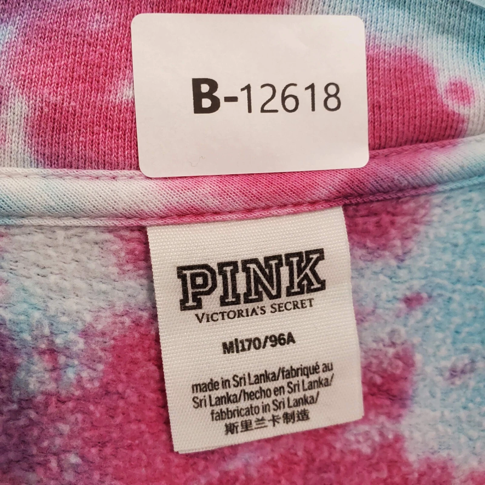 victoria-secret-vs tie dye varsity full zip sweatshirt