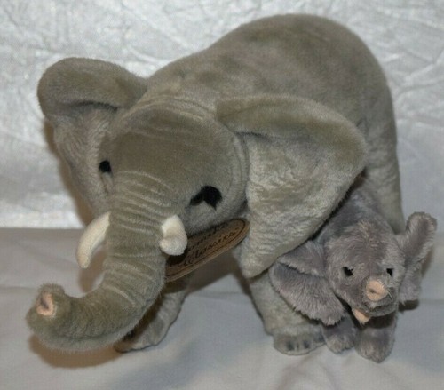 4 Stuffed Grey Elephants - Yomiko Classic-Cuddly Cousin-Beanfuls-Kellytoy - Picture 5 of 10