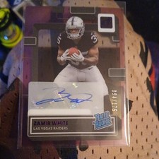 2022 Panini Donruss Clearly Purple Zamir White Auto RC 094/175 Las Vegas Raiders