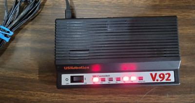 Vintage Black Dial-up US Robotics V.92 56K Faxmodem Model 5686 (Powers On)