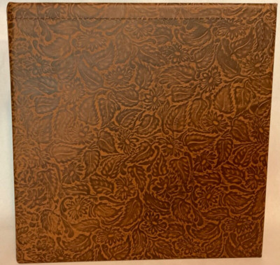 MILK CHOCOLATE WESTERN SMALL FLORAL EMBOSSED COWHIDE LEATHER 2  3 RING BINDER
