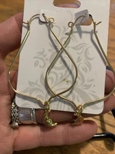 Sash Designs Goldtone Gorgeous Cresent Moon Dangle Earrings