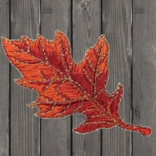 Autumn Fall Leaf Embroidered Patch — Iron On