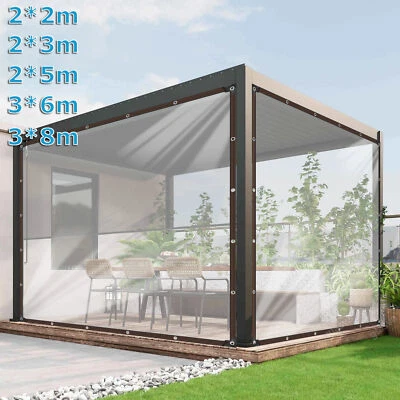 DENOTIP Wasserdichte Transparente Plane mit Ösen Schutzplane LKW Folie Klare Garten