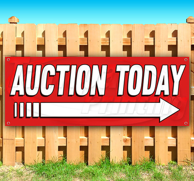 AUCTION TODAY RIGHT ARROW Advertising Vinyl Banner Flag Sign Many Sizes ...