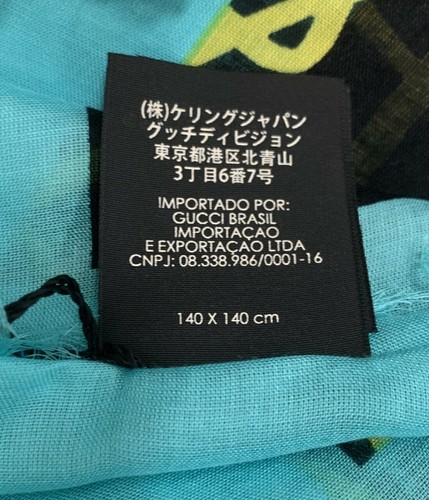 Gucci Ghost Black Blue GG Star Modal Silk Large Scarf Shawl w/Box 448172 1069 - Picture 8 of 9