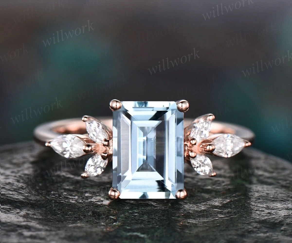 Women's aquamarine rings sale
