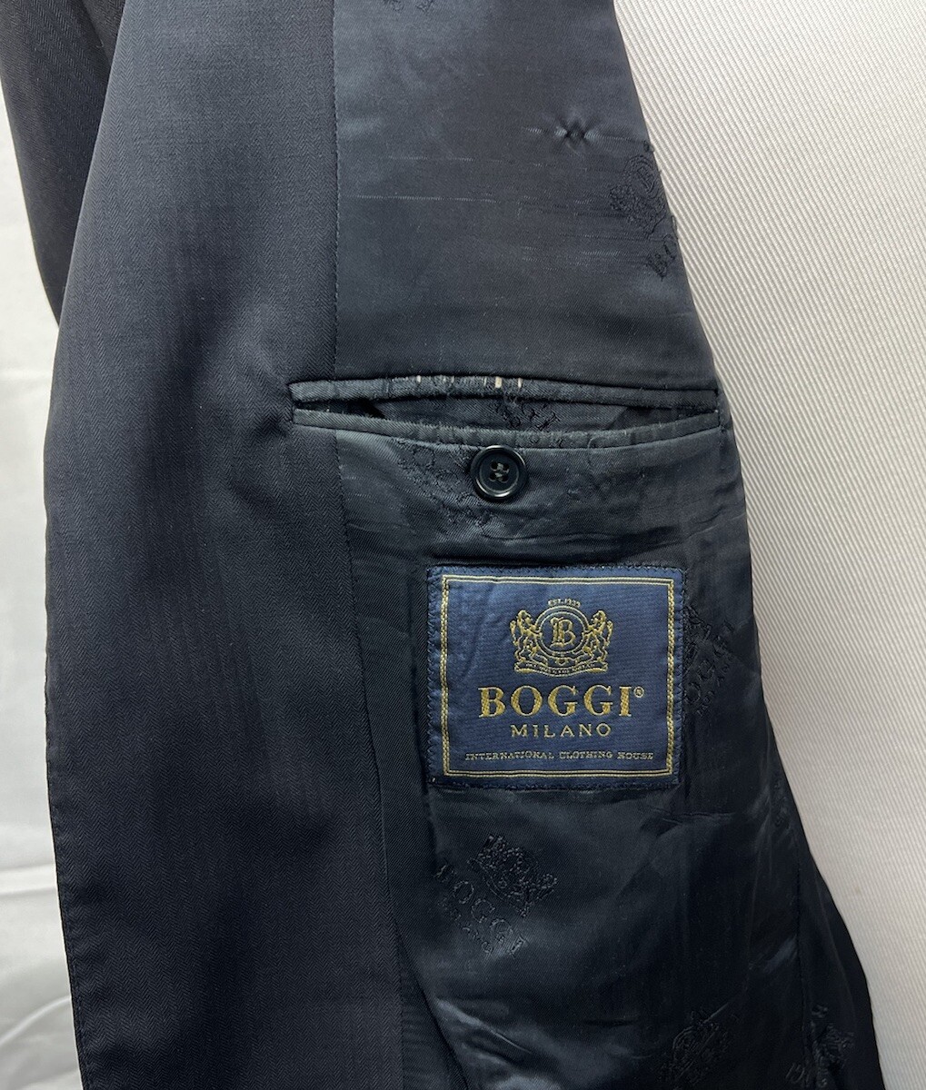 未使用 BOGGI イタリア製 スリムフィット ジャケット REDA Boggi Milano Reda 1865 Wool Sport Coat 44R Slim Fit Blue