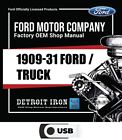 1909-1931 Ford Trucks and Cars Factory Oem Shop Manuals on Usb