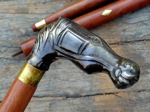 Fascinating Handle Royal Replica Walking Stick Wooden Shaft Walking Superb Cane - Picture 5 of 6