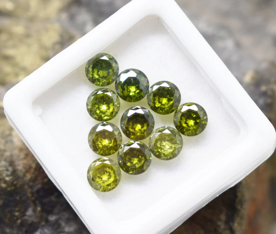 Ausgezeichneter Schliff Natürlicher Grüner Peridot 20 Stück 6x4 mm Runde Form... - Bild 2 von 4